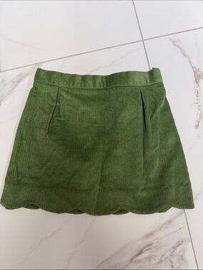 bella bliss Olive Green Corduroy Scallop Hem Skirt girls size 4